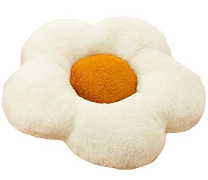 CUTE FLOWER CUSHION PLUSH FLOOR PILLOW CASUAL COMFORTABLE PILLOW OFFICE LIVING ROOM BED DECORATION CUSHION SIMPLE ROOM DECORATION 40CM KHAKI