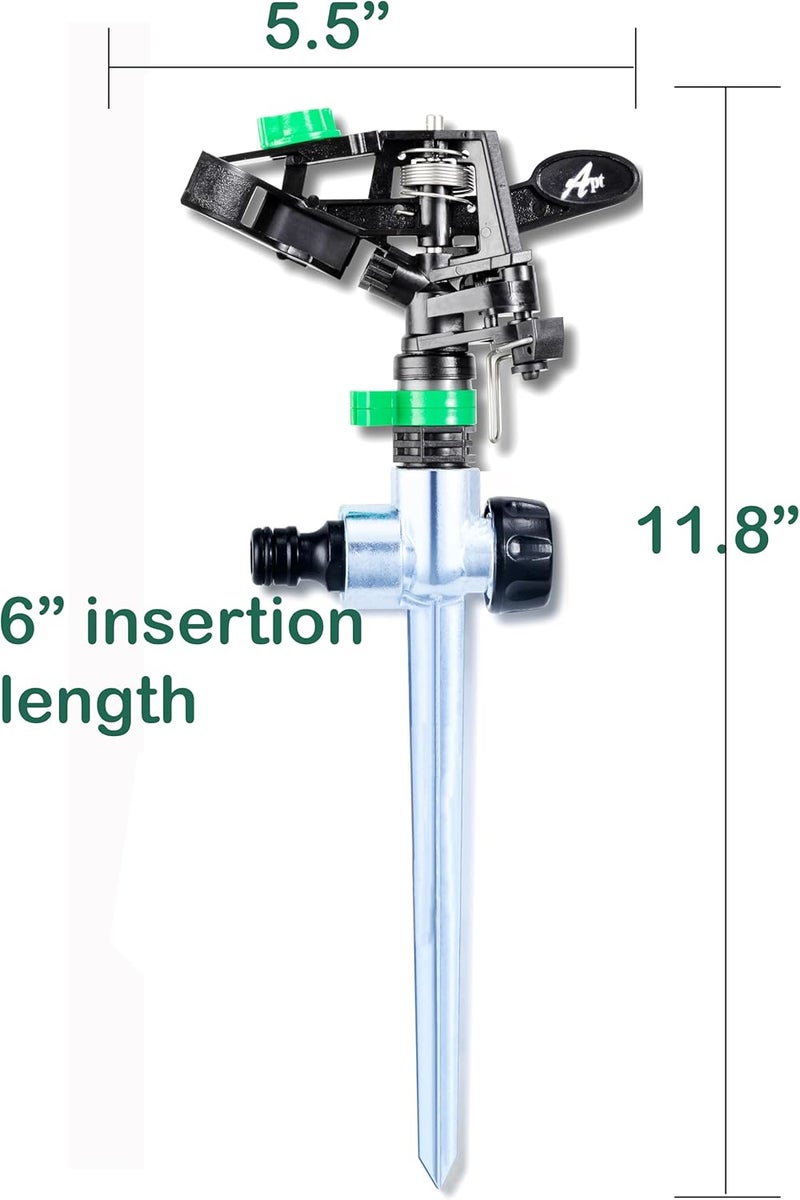 Apt Pulsating Impact Sprinklers for Yard, Lawn & Garden, 80 to 5800 Ft. Sq. Adjustable Spray (2Pcs) - Image 2