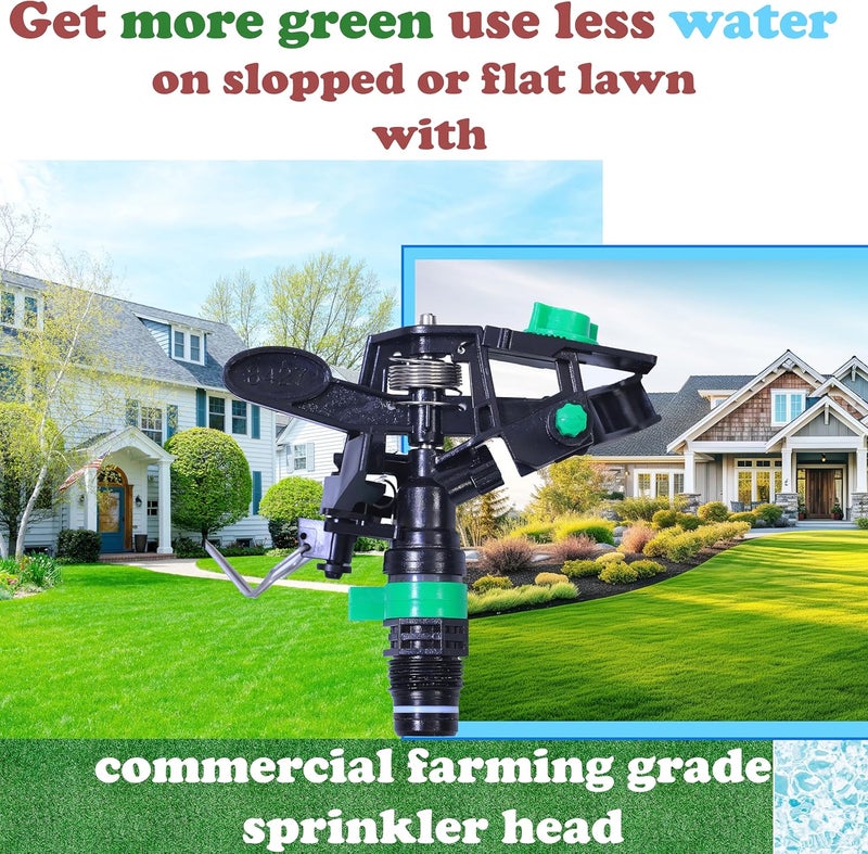 Apt Pulsating Impact Sprinklers for Yard, Lawn & Garden, 80 to 5800 Ft. Sq. Adjustable Spray (2Pcs) - Image 4