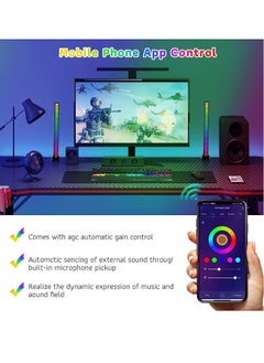 Beauenty 1pc RGB Voice-Activated Pickup Rhythm Light, Music Rhythm Light, Sound Control Ambient Light, Rechargeable USB Smart LED Light Bar, Music Level Indicator, 32 Bit Wireless for PC Desktop Car Gaming  - Image 4