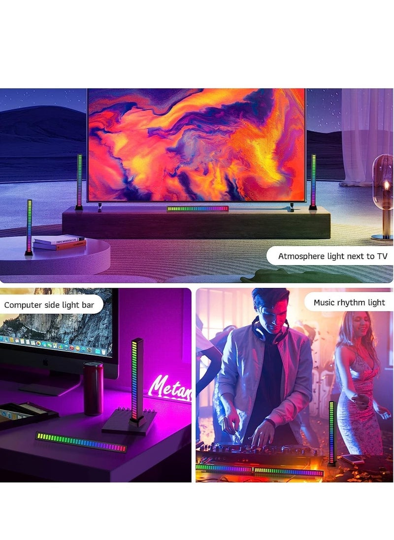 Beauenty - 1pc RGB Voice-Activated Pickup Rhythm Light, Music Rhythm Light, Sound Control Ambient Light, Rechargeable USB Smart LED Light Bar, Music Level Indicator, 32 Bit Wireless for PC Desktop Car Gaming - Image 1
