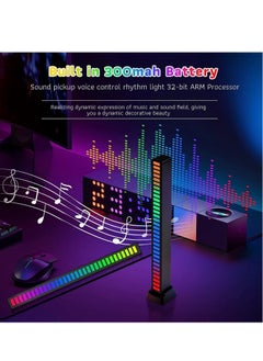 Beauenty 1pc RGB Voice-Activated Pickup Rhythm Light, Music Rhythm Light, Sound Control Ambient Light, Rechargeable USB Smart LED Light Bar, Music Level Indicator, 32 Bit Wireless for PC Desktop Car Gaming  - Image 5