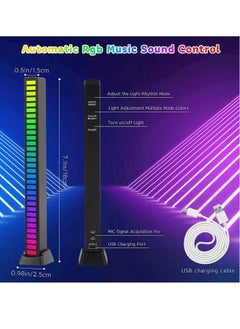Beauenty 1pc RGB Voice-Activated Pickup Rhythm Light, Music Rhythm Light, Sound Control Ambient Light, Rechargeable USB Smart LED Light Bar, Music Level Indicator, 32 Bit Wireless for PC Desktop Car Gaming  - Image 3