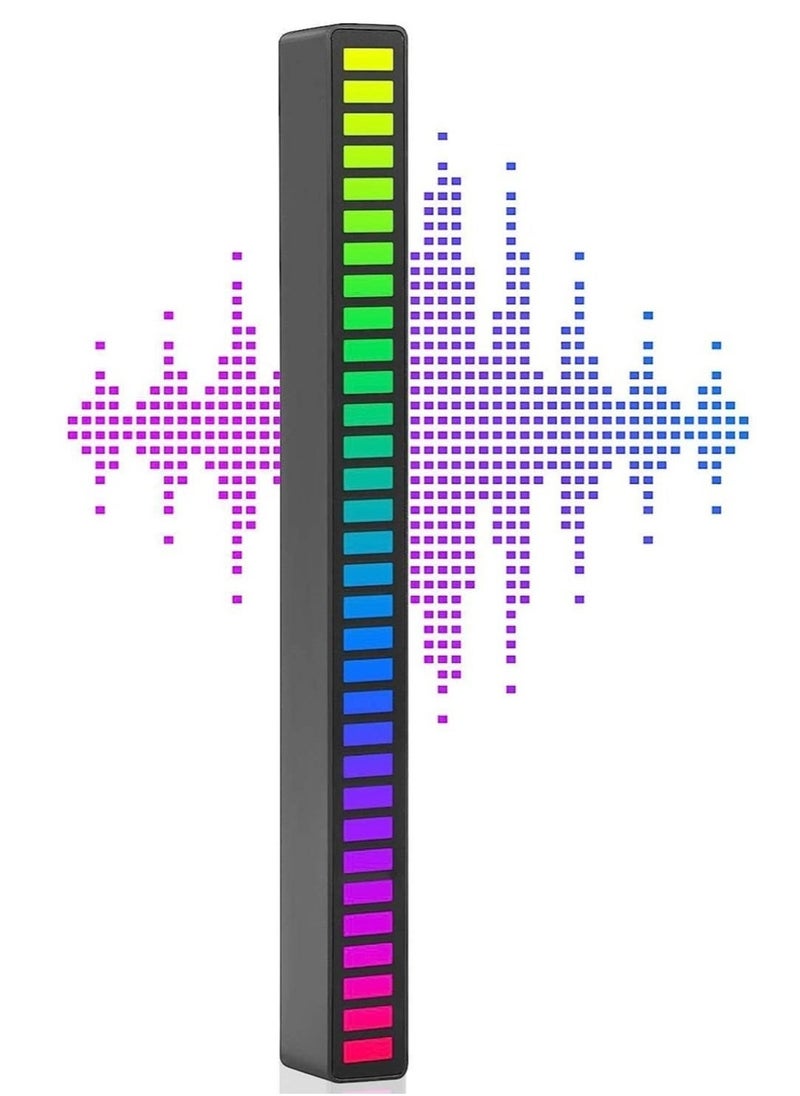 Beauenty - 1pc RGB Voice-Activated Pickup Rhythm Light, Music Rhythm Light, Sound Control Ambient Light, Rechargeable USB Smart LED Light Bar, Music Level Indicator, 32 Bit Wireless for PC Desktop Car Gaming - Image 1