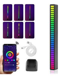 Beauenty 1pc RGB Voice-Activated Pickup Rhythm Light, Music Rhythm Light, Sound Control Ambient Light, Rechargeable USB Smart LED Light Bar, Music Level Indicator, 32 Bit Wireless for PC Desktop Car Gaming  - Image 2