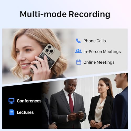 HyBran AI Voice Recorder for Phone Calls, Meetings & Lectures | Smart AI Note-Taking Device with Dedicated App for Transcription, Summary & Notes | Magnetic Case, 32GB (Up to 2000 Hours) | PDF Summary - Image 3