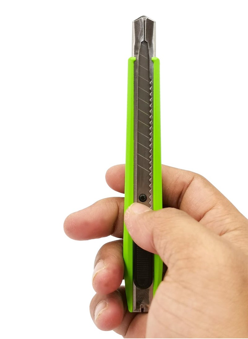 Generic Heavy Duty Green Cutter Tool with Retractable Design for Craft Office Home Utility Use – Slim Body with Safety Lock System  - Image 4
