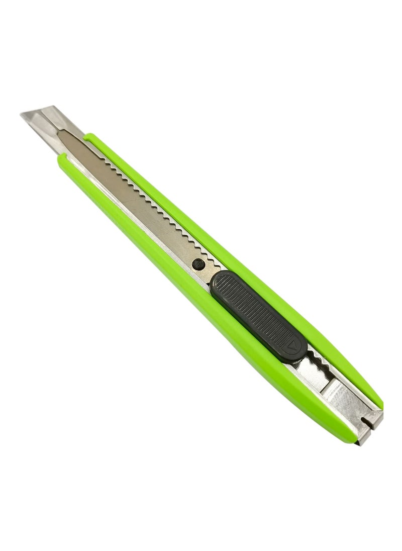 Generic Heavy Duty Green Cutter Tool with Retractable Design for Craft Office Home Utility Use – Slim Body with Safety Lock System  - Image 2