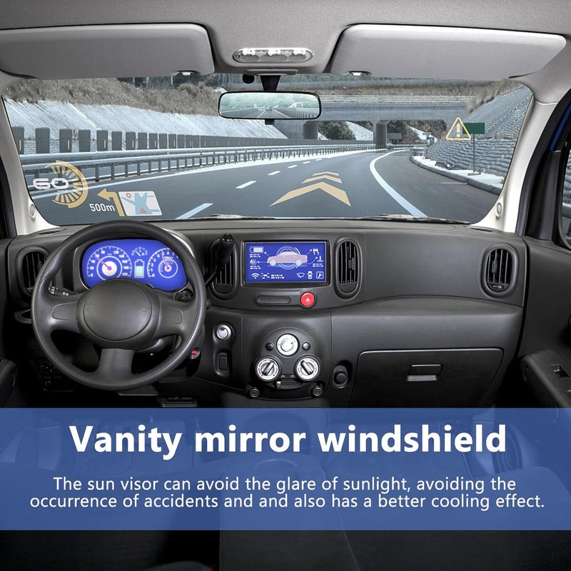 Various size alternatives PRETYZOOM Car Left Side Sun Visor with Makeup Mirror Beige Auto Sun Shade for Driver Side Windshield Compatible with Corolla Temp resistant - Image 4
