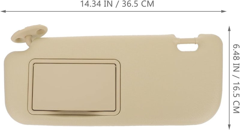 Various size alternatives PRETYZOOM Car Left Side Sun Visor with Makeup Mirror Beige Auto Sun Shade for Driver Side Windshield Compatible with Corolla Temp resistant - Image 2