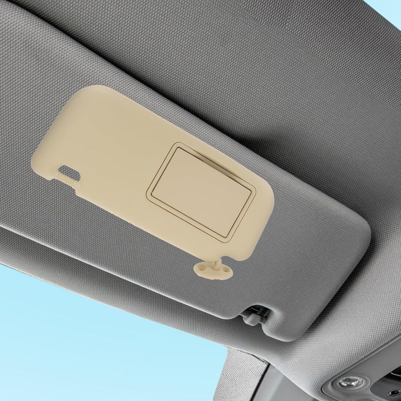 Various size alternatives PRETYZOOM Car Left Side Sun Visor with Makeup Mirror Beige Auto Sun Shade for Driver Side Windshield Compatible with Corolla Temp resistant - Image 3