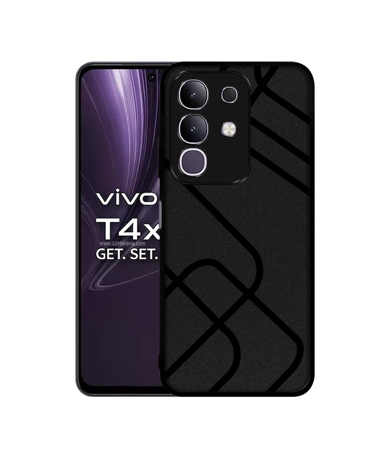 Casotec Zig-Zag Black Line Design Premium 2D Printed Metal Back Case Cover for Vivo T4x 5G / Y29 4G / Y31 Pro 5G / iQOO Z10x 5G - Image 1