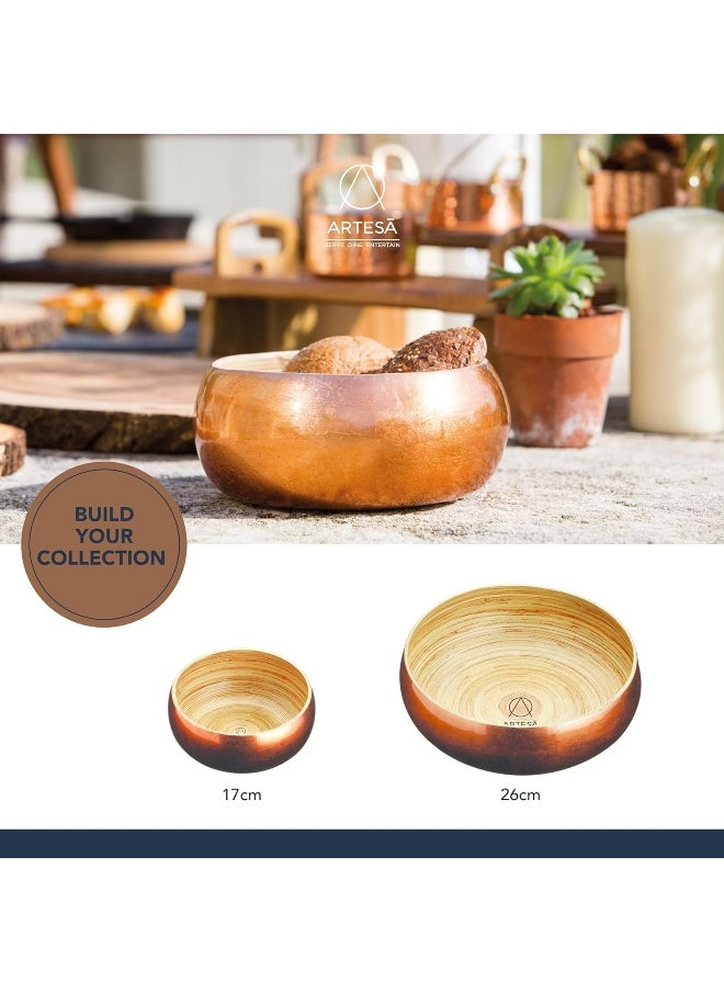 ARTESA Kitchencraft Artesa Copper Finish Bamboo Serving Bowl, 20Cm, Labelled  - Image 5