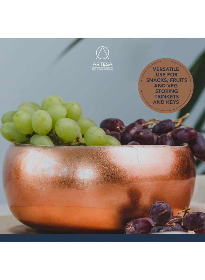ARTESA Kitchencraft Artesa Copper Finish Bamboo Serving Bowl, 20Cm, Labelled  - Image 1