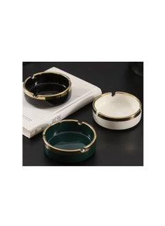 Generic Elegant Ceramic Cigarette Ashtray Decorative round Cigar Ash Jewelry Box Tray Decorative Desktop Ornament Decor Ash Tray Tabletop, Desktop, Home and Office Bar Indoor and Outdoor (Black)  - Image 3