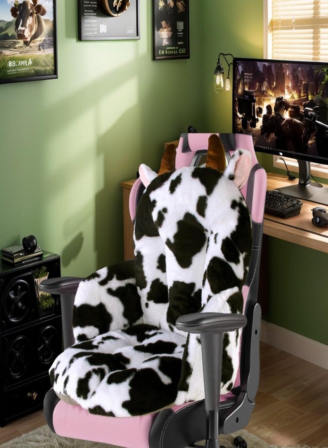 DOBUONO Comfy Office Chair Cushion: 17.5" L x 17.5" W x 18" H Cute Chair Cushion Kawaii Gaming Chair Cushion with Backrest Non-Slip Floor Seating for Adults and Pets Cow Stuff for Room Decor - Image 5