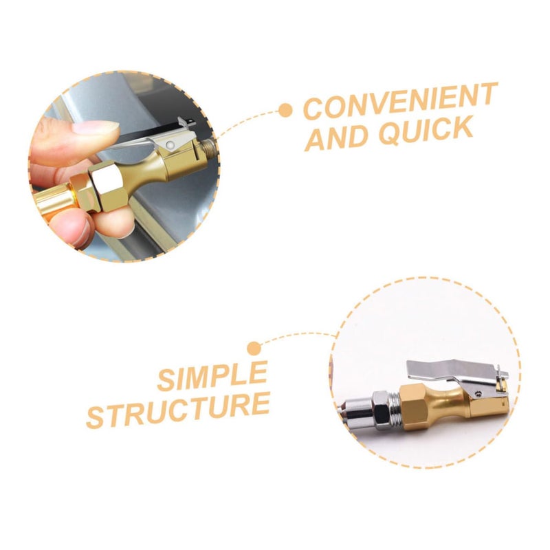 Heavy Duty Quick Connect Tire Inflator Nozzle Air Chuck with Clip Locking Valve 4PCS - Image 4