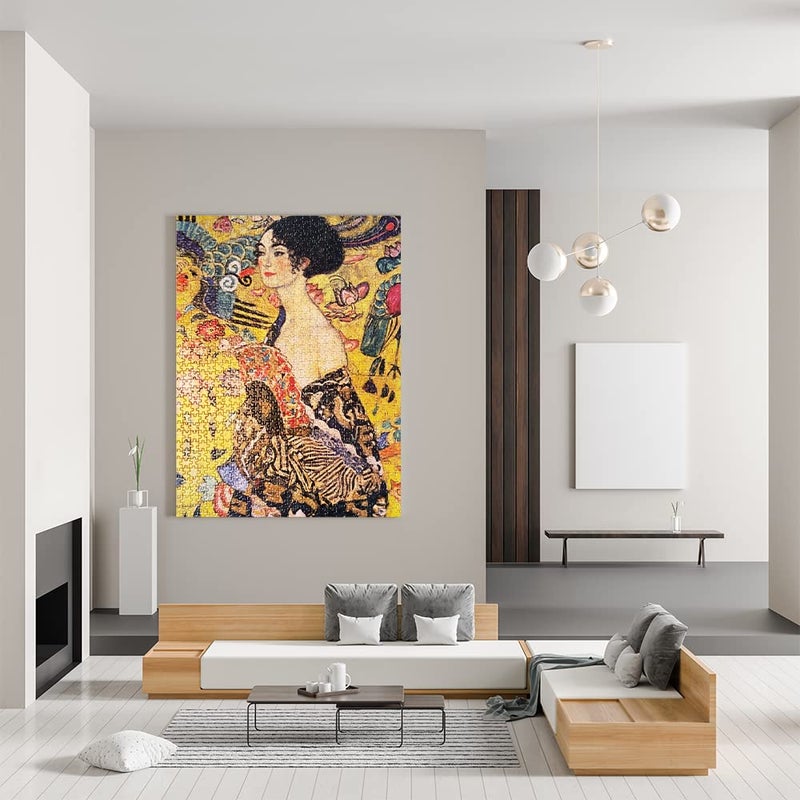 MaxRenard Game Jigsaw Puzzle 1000 Pieces and Up Fine Art Collection Toy Klimt Lady with Fan - Image 3