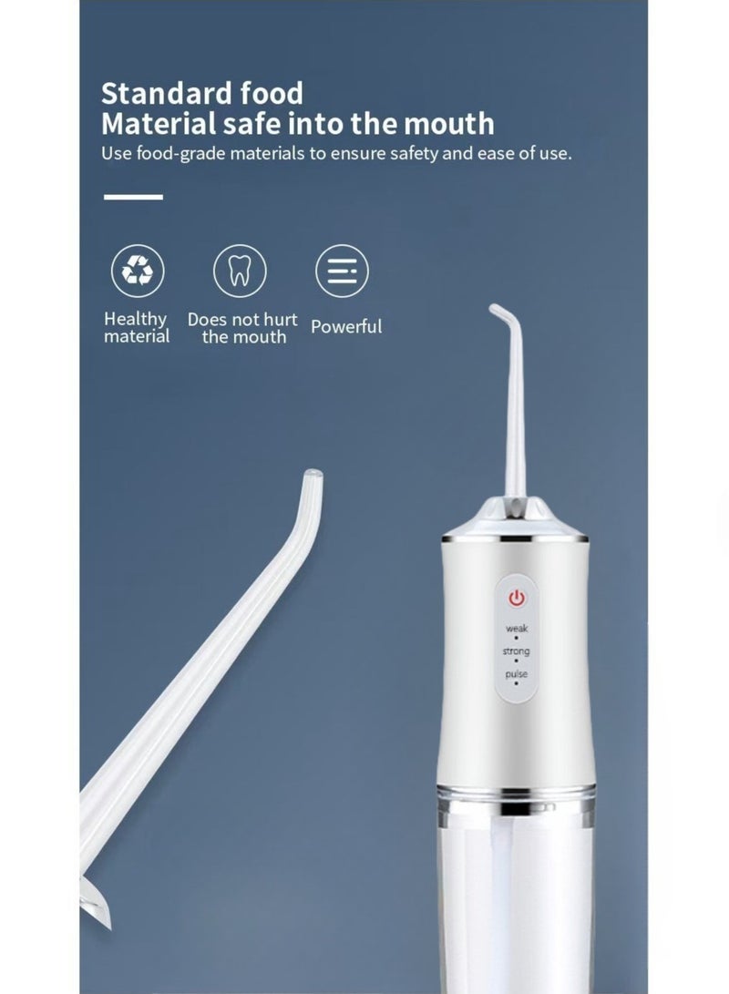 BEUTPATER Portable Dental Water Flosser, Electric Water Flosser Cordless for Teeth 3 Modes 4 Jet Tips Cleaning and Flossing Water Dental Portable Floss Irrigator Oral Water Flossed Rechargeable Tonsil Stone Travel Adults, White - Image 2