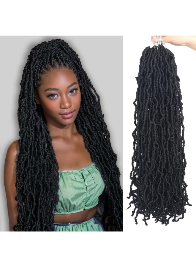 Vemet Soft Locs 30 Inch Synthetic 8 Packs Faux Locs Pre Looped Curly Wavy Crochet Hair For Black Women Hair Extensions 1B - Image 2