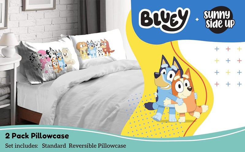 Sunny Side Up Bluey & Bingo (Pack of 2) Reversible Pillowcases - Double Sided Pillow Covers - Kids Super Soft Bedding - Image 2