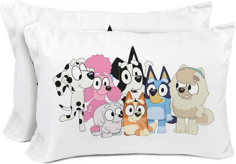 Sunny Side Up Bluey & Bingo (Pack of 2) Reversible Pillowcases - Double Sided Pillow Covers - Kids Super Soft Bedding - Image 1