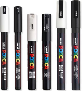 Posca  Ultra Fine to Fine Paint Marker Pens Set  PC1MR PC1M PC3M  White  Black Ink  Pack of 6 - pzsku/Z08808544169A68CA6552Z/45/1747233359/7b97065d-71c6-4ab3-82c4-e5cf7bbcb7de