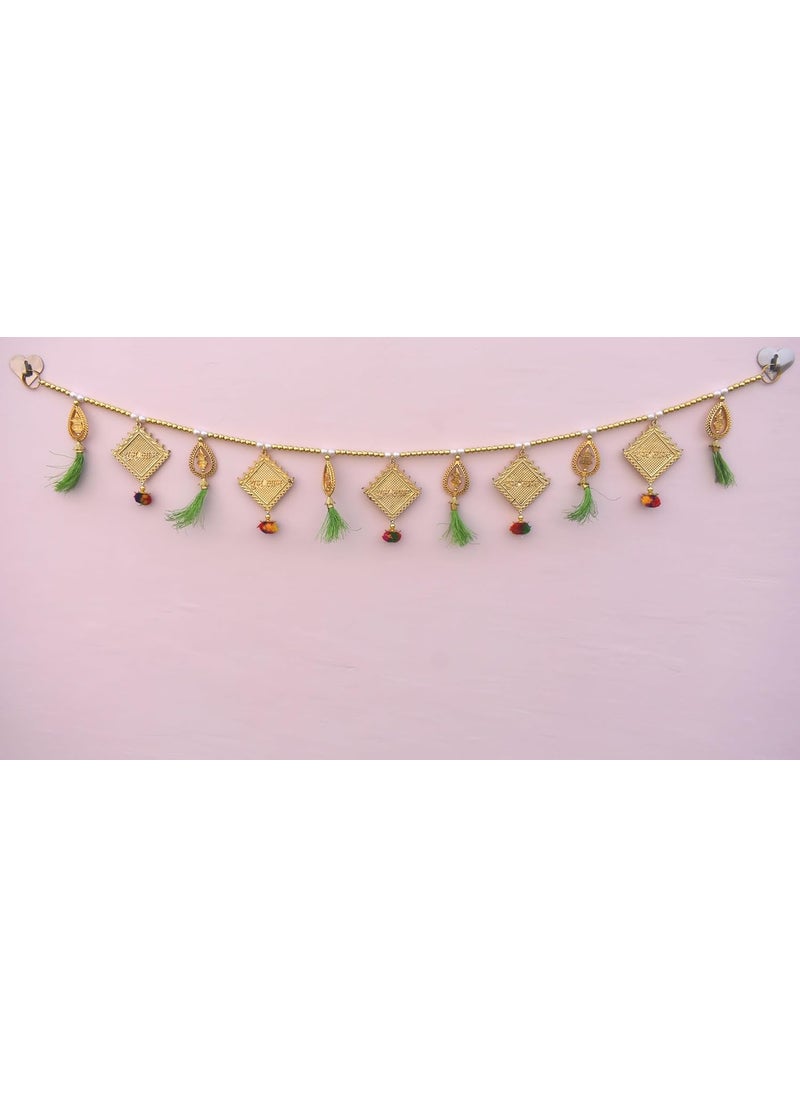 CREYENTES Creyentes Torans for Entrance Main Door for Stylish Decoration Hangings Home Traditional Bandarban Dwar Bandhan Jhumar Pooja Room Decor Shubh labh  - Image 1
