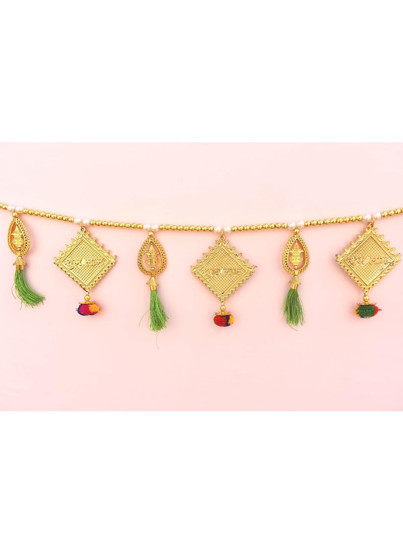 CREYENTES Creyentes Torans for Entrance Main Door for Stylish Decoration Hangings Home Traditional Bandarban Dwar Bandhan Jhumar Pooja Room Decor Shubh labh  - Image 5
