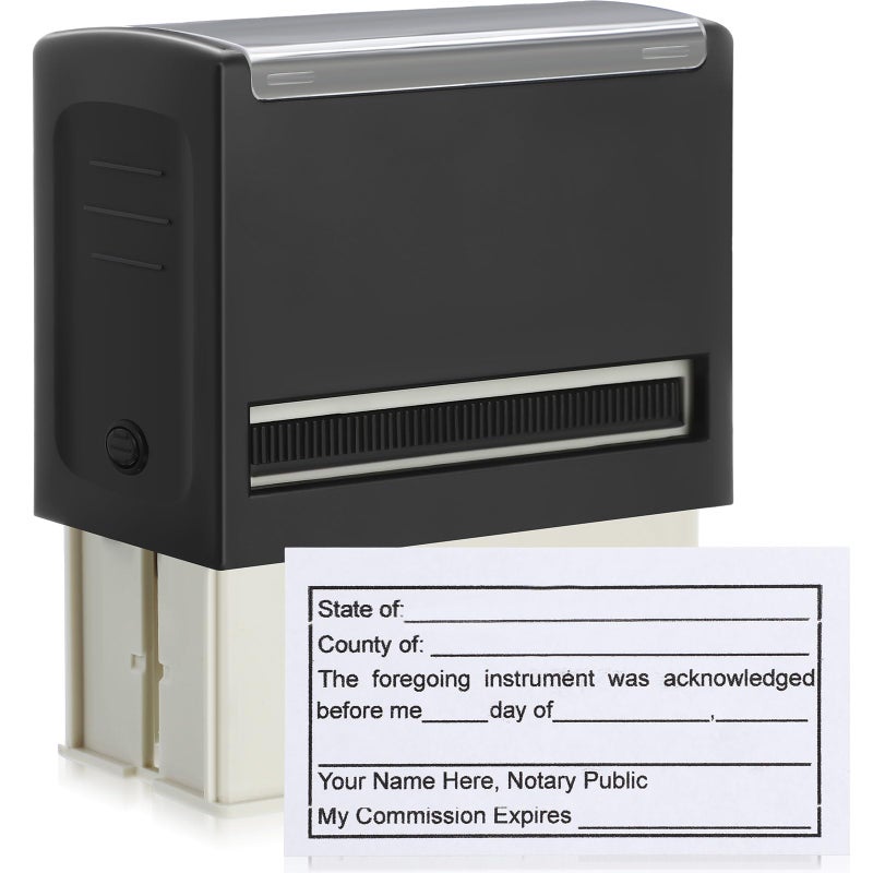 Weekgrat Sinload Notary Stamp - Self Inking Notary Public Stamp for Sworn & Subscribed Acknowledgement, 1.46 x 2.95 Inches - Image 1