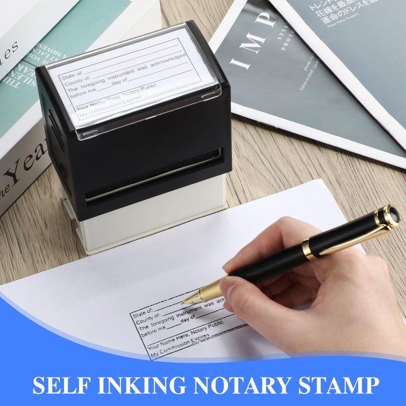 Weekgrat Sinload Notary Stamp - Self Inking Notary Public Stamp for Sworn & Subscribed Acknowledgement, 1.46 x 2.95 Inches - Image 5