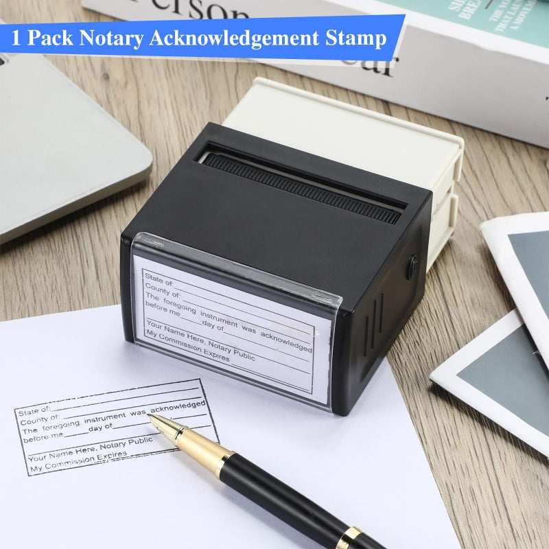 Weekgrat Sinload Notary Stamp - Self Inking Notary Public Stamp for Sworn & Subscribed Acknowledgement, 1.46 x 2.95 Inches - Image 2