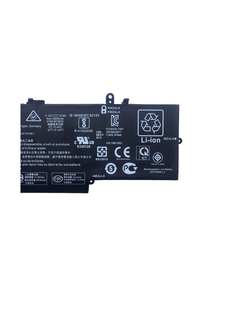 Terabyte BE06XL HSTNN-IB7V HSTNN-DB7Y 918045-1C1 918045-171 918045-2C1 918108-855 HSN-Q02C BEO6XL Laptop Battery Replacement for HP Elitebook 1040 G4 Folio Series (1) 1.55 V 67 Wh 5800 mAh) - Image 3