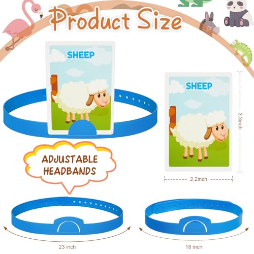 Sumind Headband Game Fun Heads Up Guessing Game Quick Question Cards Set Includes Headbands Picture Cards Scoring Coins Sand ClockAnimal Style - Image 5