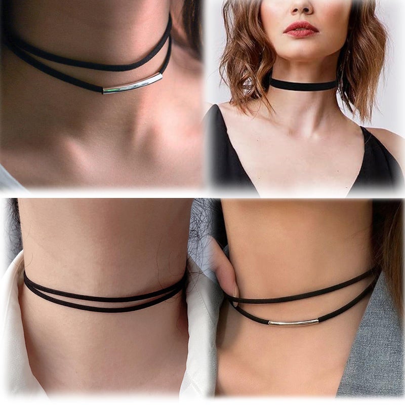 Palotay 4Pcs Black Velvet Lace Choker Set for Women Adjustable Gothic Choker Collars Black Chocker Necklace for Women Jewelry 4Pcs A - Image 2