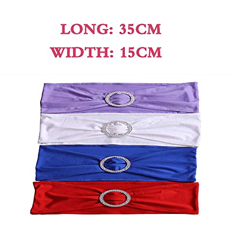 SINSSOWL Pack of 50 Spandex Hot Pink Chair Sashes for Wedding Fuchsia Chair Bows Sashes Bands Buckles Fitting Birthday Party Events Bridal Baby Shower Decoration - Image 5