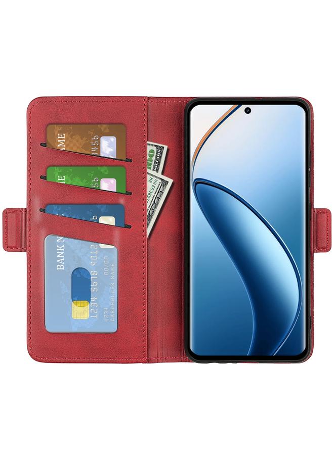 اس-توب جراب لهاتف Realme 12+ 5G، جراب هاتف جلدي أفقي قابل للطي بمشبك مغناطيسي مزدوج الجوانب - Image 4