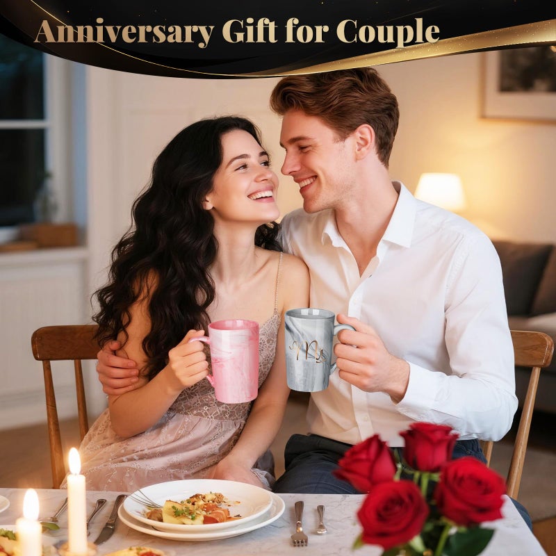 Linkax Wedding Gifts for Couples 2026, Mr and Mrs Coffee Mug His and Hers Bride to Be Bridal Shower Gifts, Useful Christmas Anniversary Engagement Present for Couple Newlyweds Husband Wife - Image 5