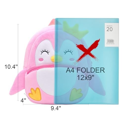 NICE CHOICE Cute Toddler Backpack Toddler Bag Plush Animal Cartoon Mini Travel Bag for Baby Girl Boy 2-6 Years(Cute Penguin) - Image 2