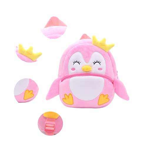 NICE CHOICE Cute Toddler Backpack Toddler Bag Plush Animal Cartoon Mini Travel Bag for Baby Girl Boy 2-6 Years(Cute Penguin) - Image 5