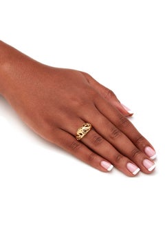 Palm Beach Jewelry Palmbeach Yellow Goldplated Sterling Silver Swirling Cutout Dome Ring Sizes 512 Size 7  - Image 4