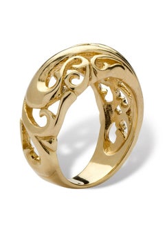 Palm Beach Jewelry Palmbeach Yellow Goldplated Sterling Silver Swirling Cutout Dome Ring Sizes 512 Size 7  - Image 2