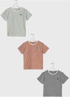 Kids 3 Pack Striped T-Shirt