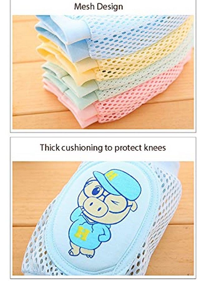 Uber World Baby Knee Pads Mesh Design Thick Cushion Cyan Color Pack Of 1 Pair - Image 5