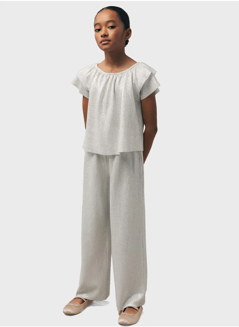 مانجو Kids Metallic Straight Pants