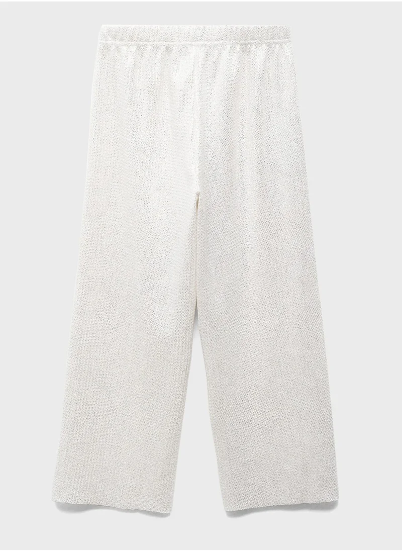 MANGO Kids Metallic Straight Pants