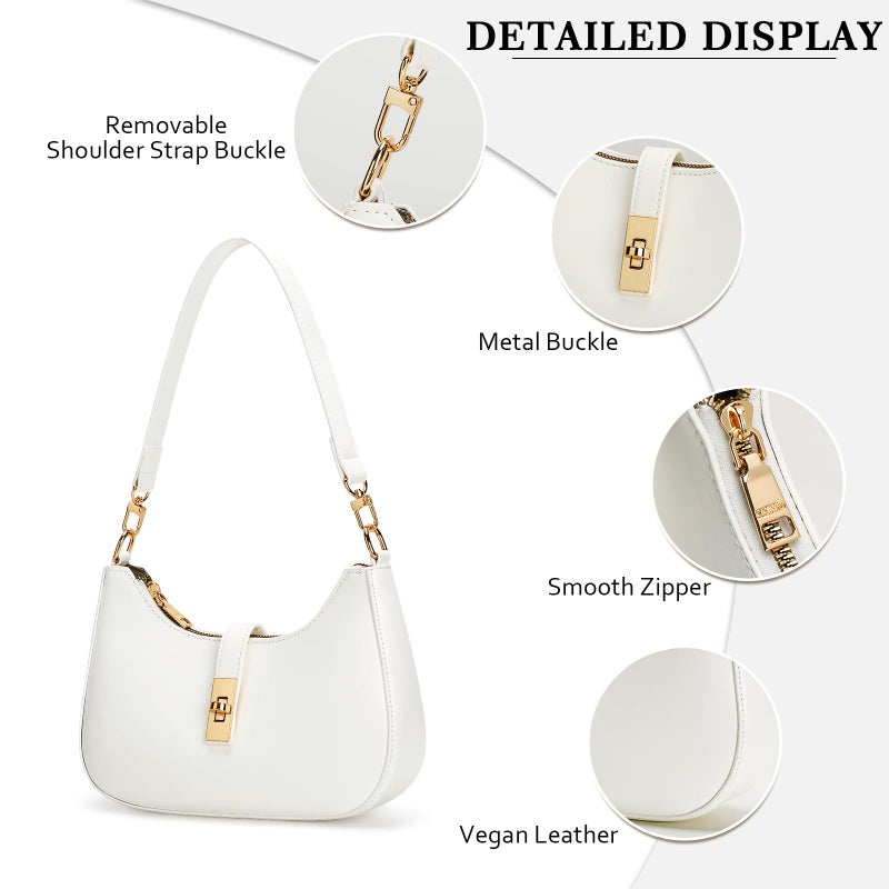 KKXIU Shoulder Bag for Women Cute Hobo Handbag and Vegan Leather Retro Small Clutch Purse with Zipper Closure - Image 4