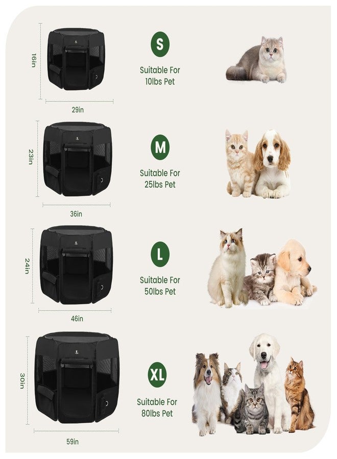 X-ZONE PET Dog Playpen Portable Pet Play Pens for Puppies, Cat, Rabbit, Chicks, Foldable Exercise Play Tent Kennel Crate, Indoor/Outdoor Travel Camping Black Medium - Image 4