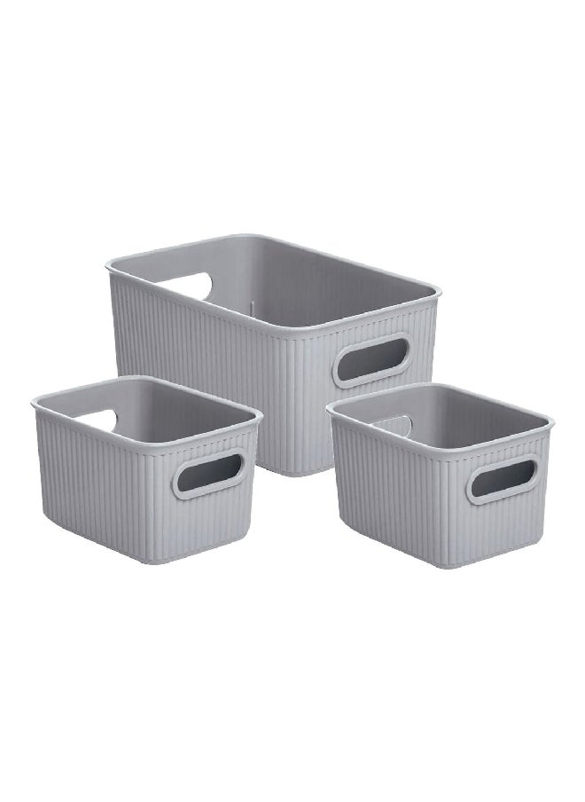 TATAY - 3-Piece Impact Resistance Multi Purpose Storage Basket Set Grey 5 L 7010914 - Image 1