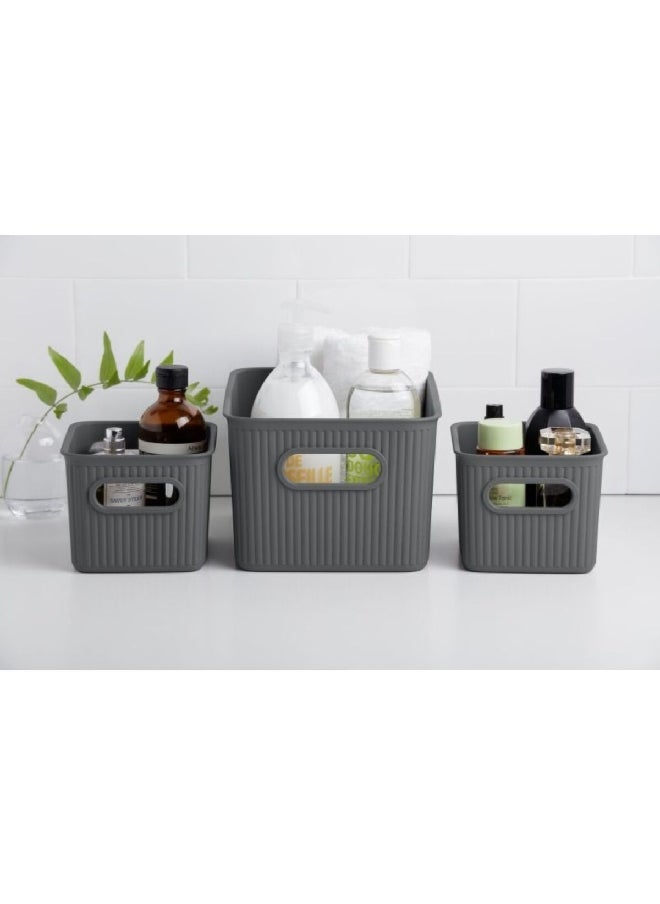 TATAY - 3-Piece Impact Resistance Multi Purpose Storage Basket Set Grey 5 L 7010914 - Image 1